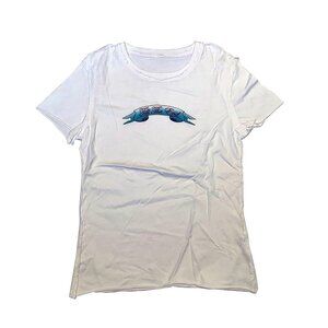 VINTAGE TTE Glitter Logo Baby Tee - White
